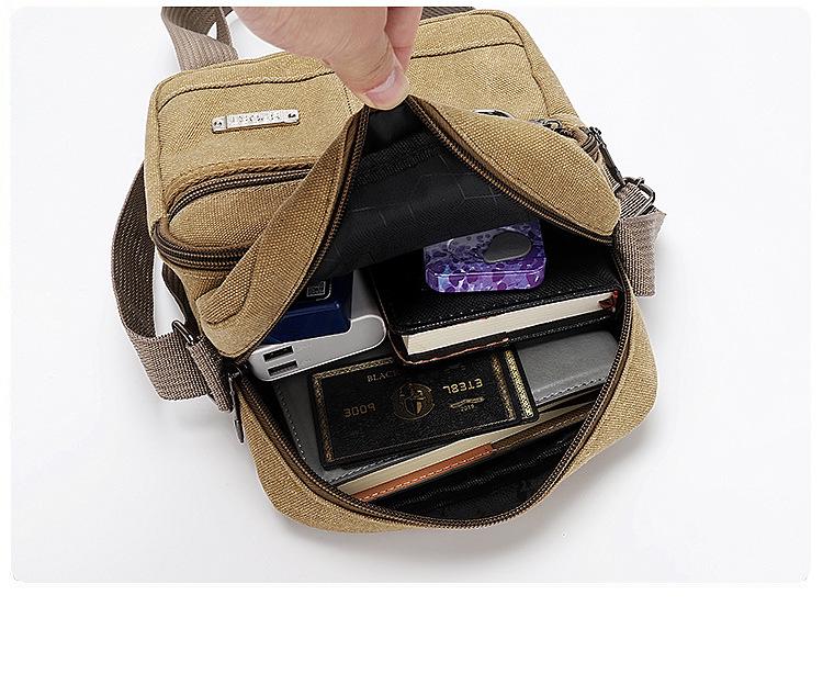 Sac bandoulière et sac à épaule multifonction en toile pour homme - Sac à main décontracté unisexe