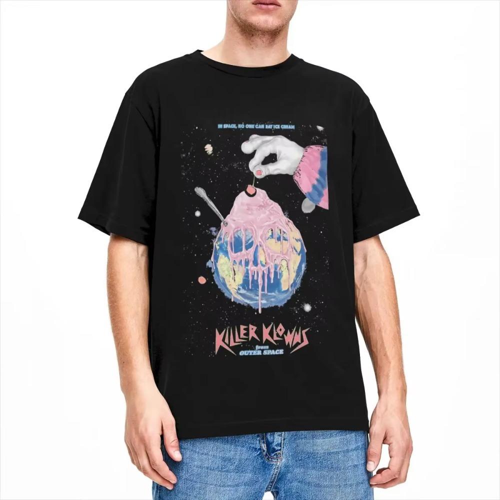 Summer Killer Klowns From Outer Space Skull Sundae T Shirts  Men Women  Funny Ice Cream T-shirt Short Sleeve Tops