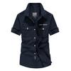 Men's Casual Embroidery Military  Color Pocket Short Sleeve T-shirt Tops