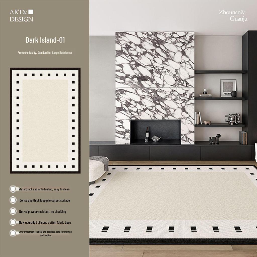 2026 French Vintage Style Luxury Light Living Room Rug - Wash-Free, Wipeable, Formaldehyde-Free, Short Pile Floor Mat