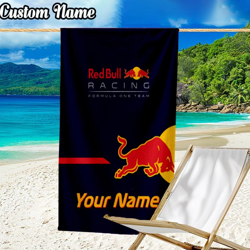 Custom Name bull Car Beach Towel - Soft, Ultra-Absorbent Microfiber, Lightweight, Perfect for Beach, Parties, Travel, Camping