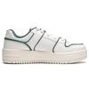 Li Ning Cheese Versatile Comfortable Simple Thick Sole Height Increasing Non-Slip Low-Top Skate Shoes Women sneaker White Green AGCU104-3