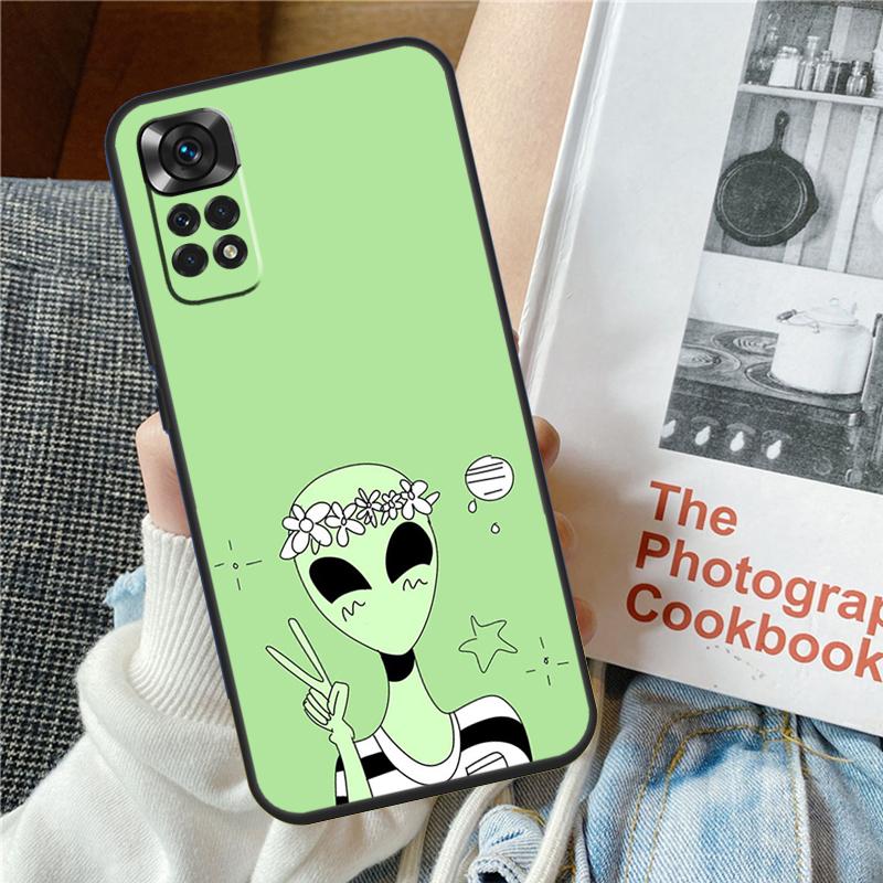 Cartoon Alien Phone Case For Redmi Note 12 11 10 9 8 Pro 8T 9S 10S 11S 12S 9A 10A 9C 10C 12C 13C Cover