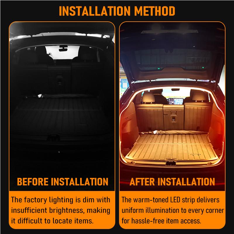 Multi-Color Car Trunk Light - Waterproof LED Atmosphere Lamp - Plug & Play via Cigarette Lighter - Interior Styling Upgrade