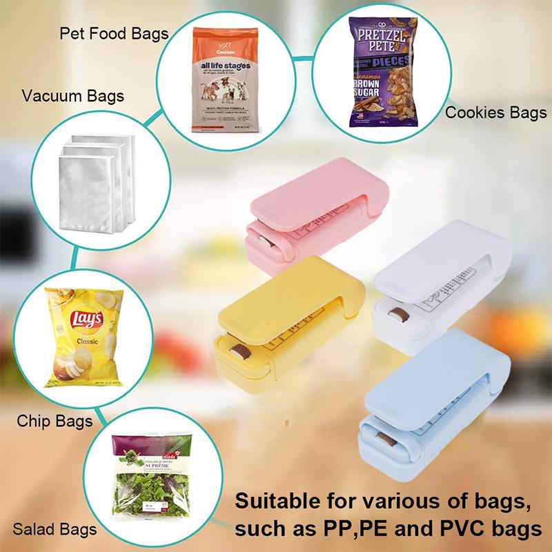 Mini macchina sigillatrice per sacchetti termici, sigillatrice per sacchetti termici in plastica per alimenti, sigillatrice portatile, confezionatrice per utensili da cucina