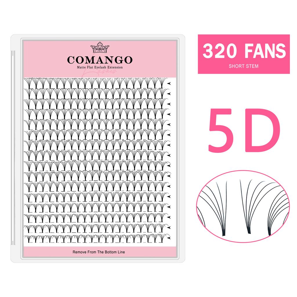 CoMango Eyelash Extension Premade Lash 320fans 3D/4D/5D/6D/8D/10D Short Stem Russian Volume Fan Lashes Extension