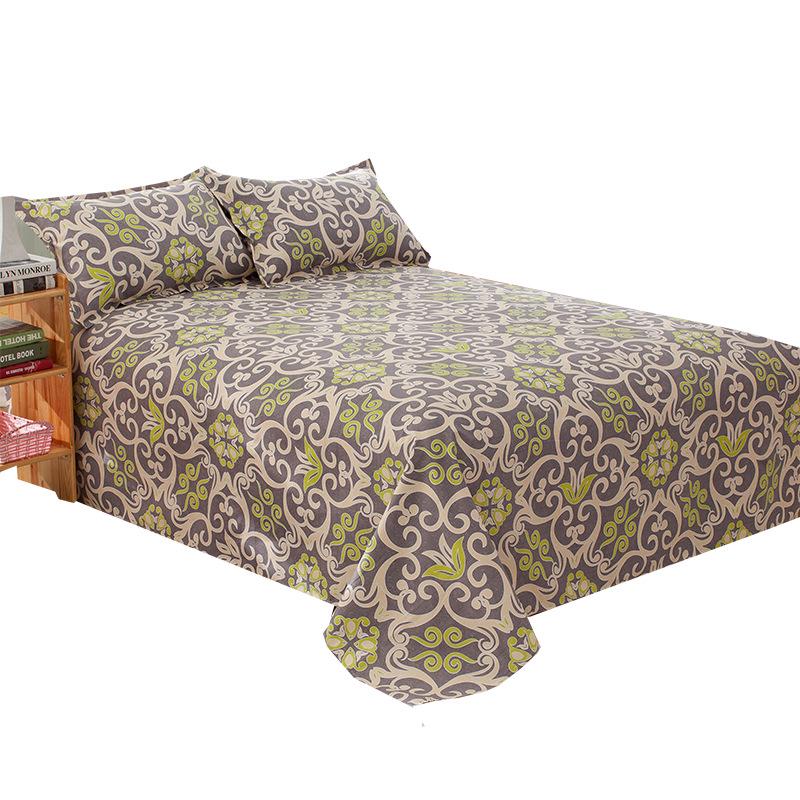 Reines Verdicktes Baumwoll-Bettlaken mit Kissenbezug - Doppelbett, Vier Jahreszeiten