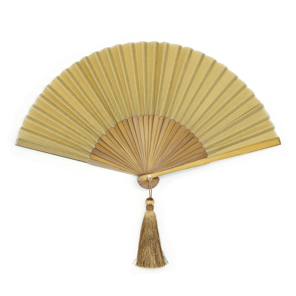 Shoroku Summer Fan with Fan byCOLOR Beige [Nishikawa Shoten] Case, Two-Tone Design, Women's,