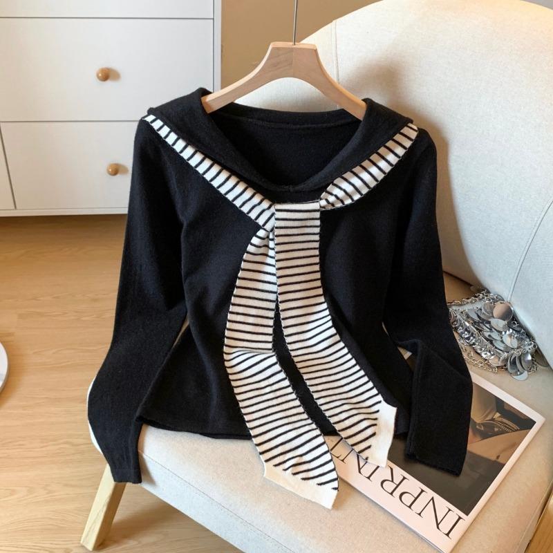 Shawl long-sleeved shirt women's autumn and winter new age-reducing slim-fit top trend