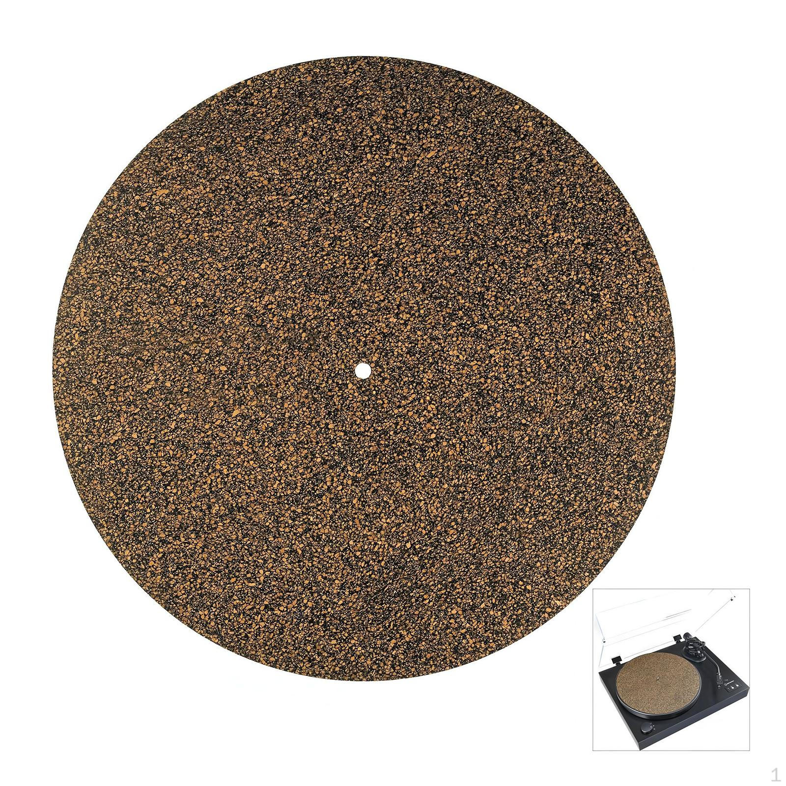 12 inch Turntable Mat, Cork and Rubber, Anti Slip, Improves Sound, Vibration Dampening, Premium 3mm