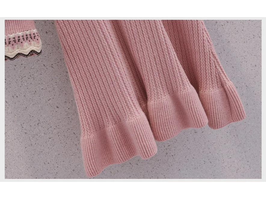 Strickkleid für Mädchen - Frühling/Herbst Kinder Revers Prinzessinnenrock