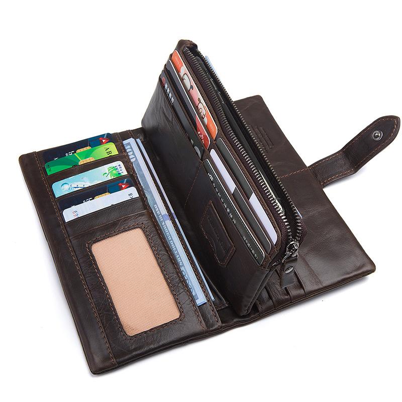Women Genuine Leather Long Wallets Retro Cowhide Multifunctional Coin Purse Multi Slot Large Capacity Card Bag Clutch High Quality Wallet