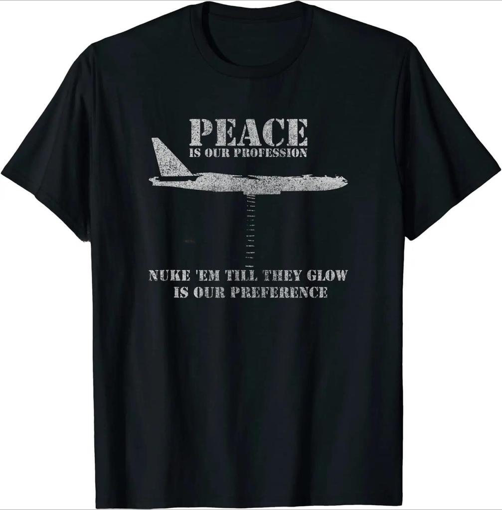 Funny Peace Retro B52 Stratofortress Strategic Bomber Tshirt Men Loose Graphic Tshirt Summer Fitness Tees Causal T Shirt