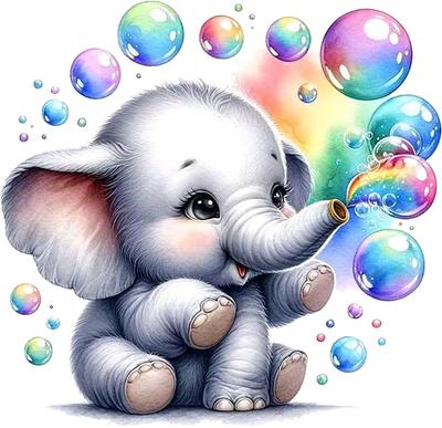 QT2327#15cm Cute Elephant Bubble Car Sticker, Suitable for Laptop, Car, Truck, Van, SUV, Motorcycle, Bumper, Window