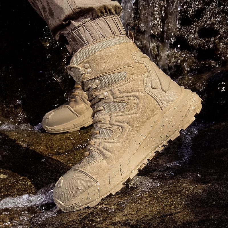 Tactical boots men's outdoor hiking mountaineering hunting expedition rescue shoes light sole middle help desert tooling boots men