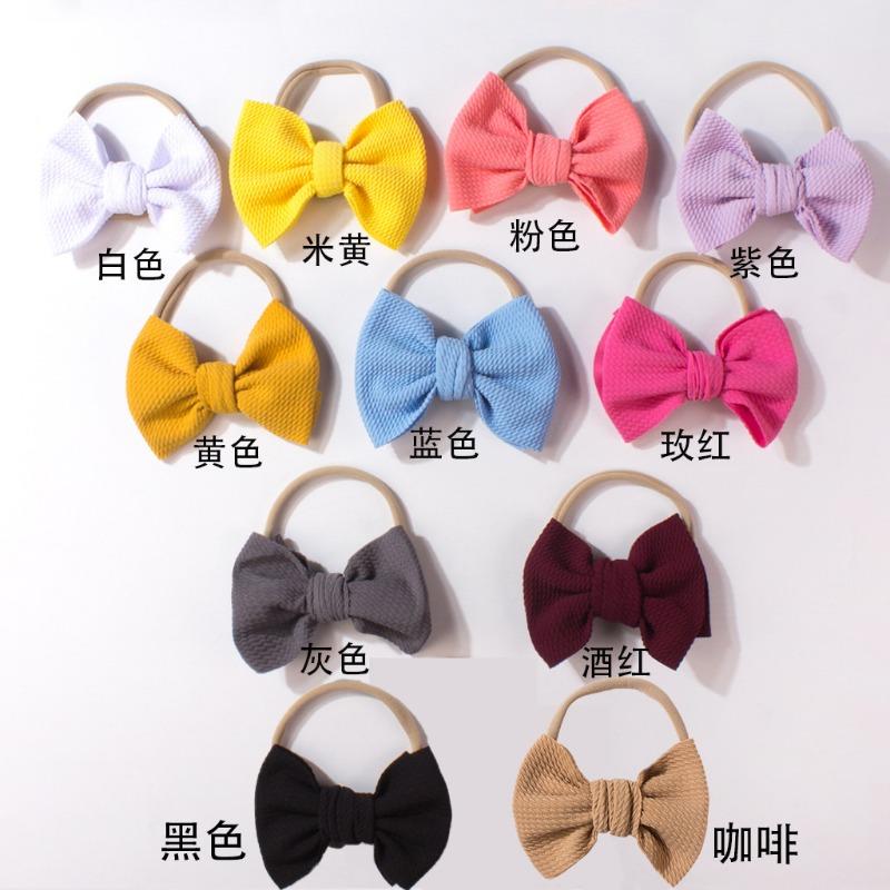 New versatile nylon baby headband, cute bow children's headscarf, thin breathable baby hair accessories
