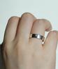 Alleun Silver 925 Couple Bold Flat Rings