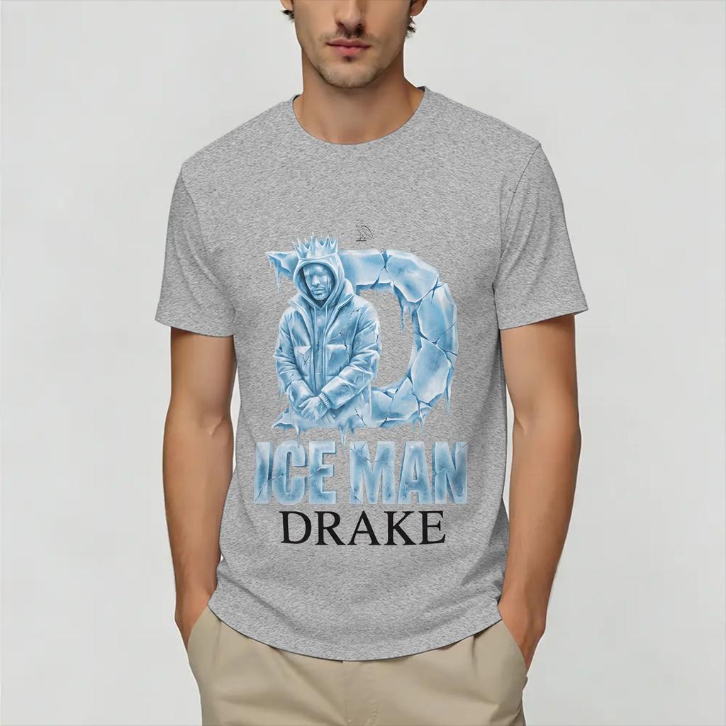 Drakes IceUnisex Unisexs T Shirts Vintage Tee Shirt Short Sleeve Round Neck TShirt Pure Cotton Plus Size Clothes