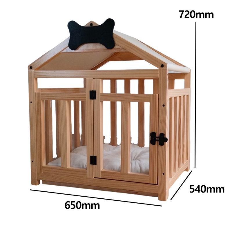 Solid Wood Indoor Pet Kennel: Removable, Washable Dog House and Cat Bed for Small Breeds (Corgi, Teddy) - Four Seasons Use