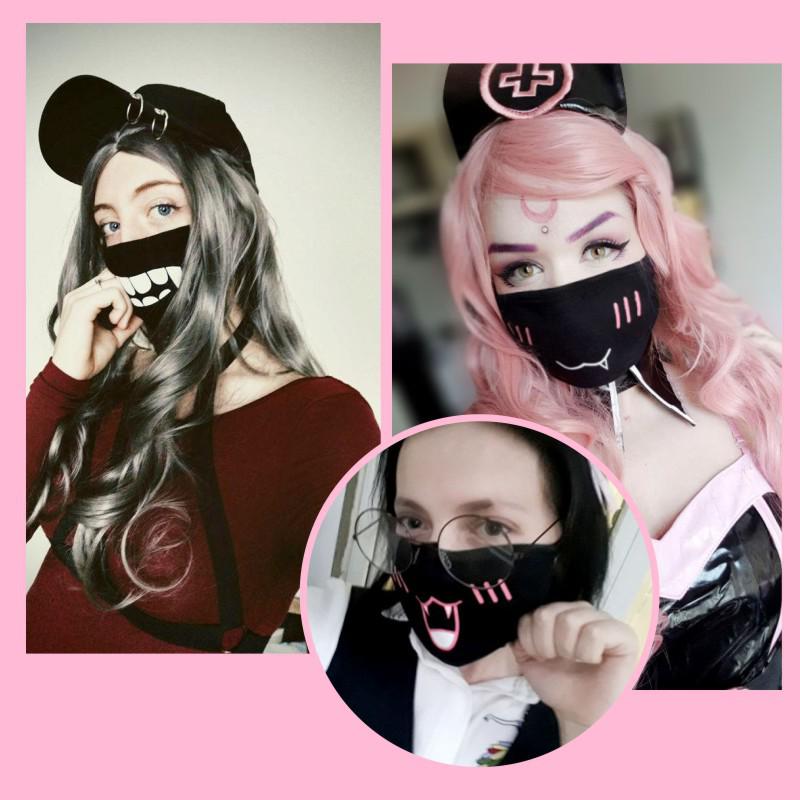 Masque Émoticône Mode: Masque Anti-poussière en Coton Respirant Amusant pour le Vélo - Design Anime Unisexe