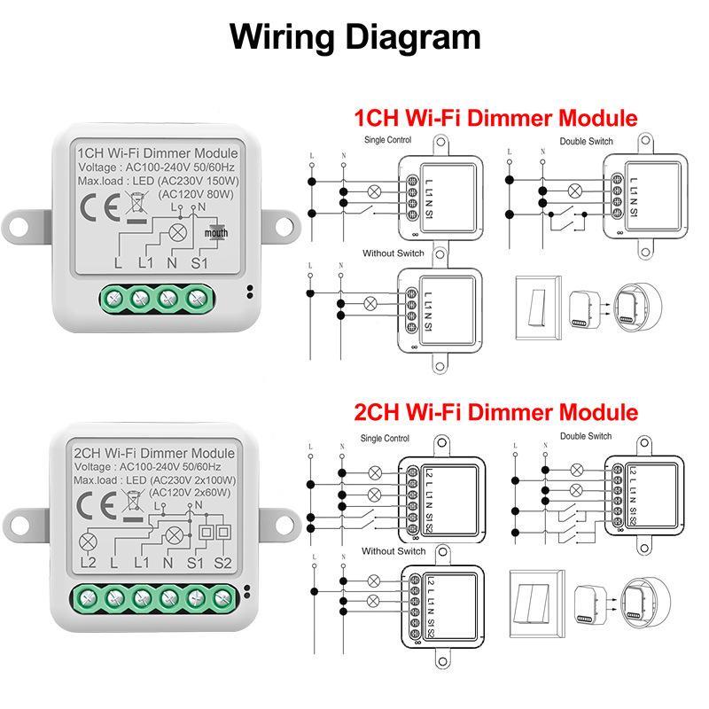 Smart WiFi Graffiti Switch: Alexa-Compatible On/Off Timer & Dimming Module with Dual Control