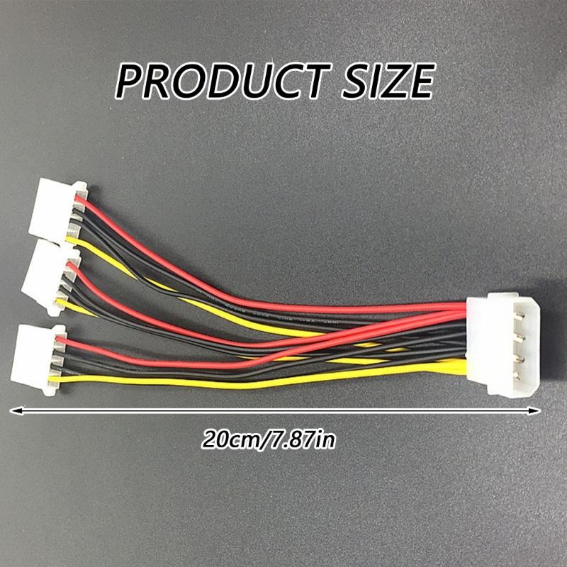 4Pin Stecker auf Dreifach Buchse Adapterkabel für Computergehäuse Stromversorgung Erweiterung