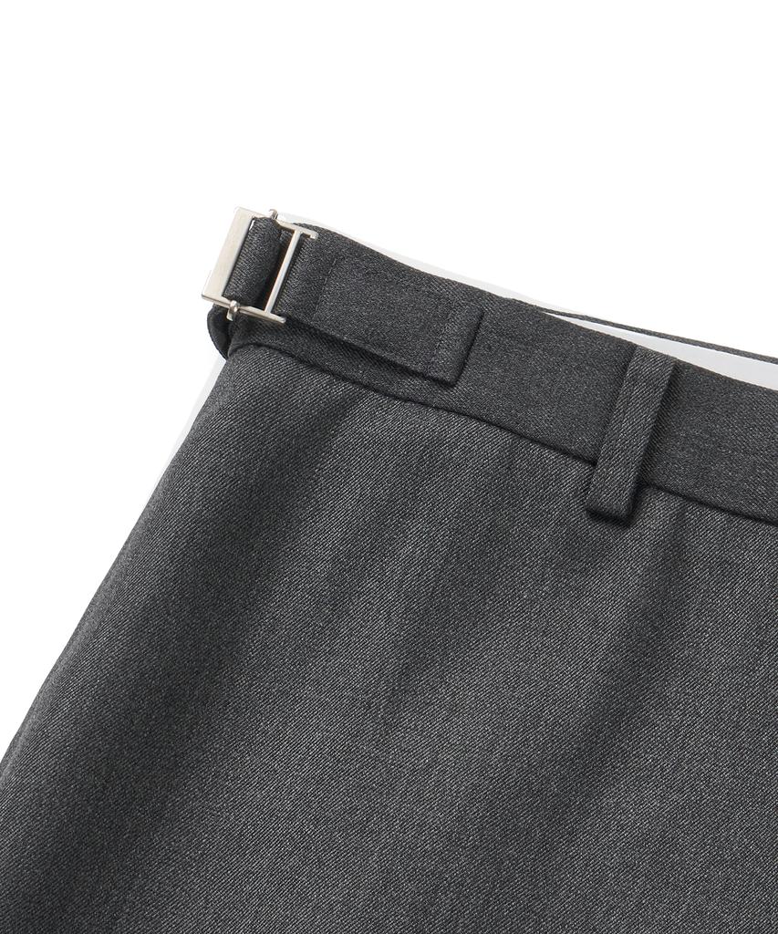 Neibieol Fine Wool No-Tuck Straight Pants - Charcoal