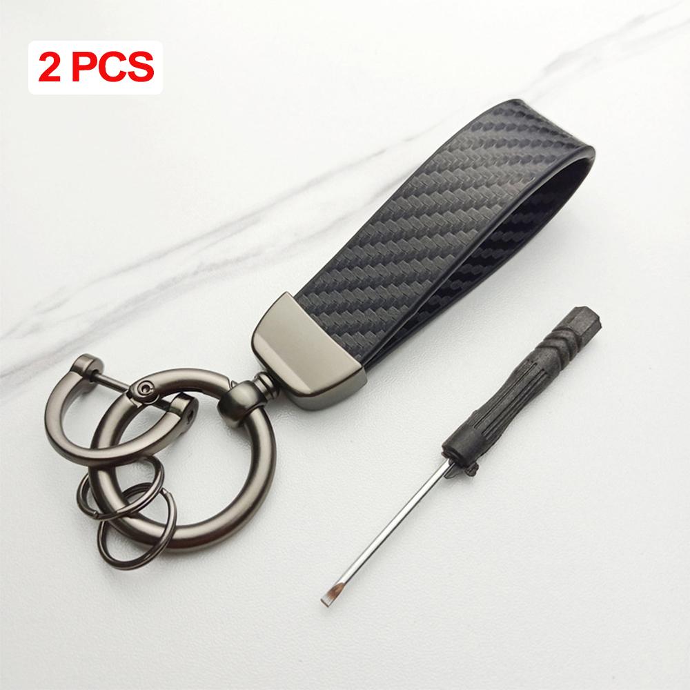 Car Key Chain Carbon Fiber Keyring For Seat Ibiza Toyota Ford RangerBmw Tesla Skoda VW Honda Hyundai Peugeot Auto Accessories