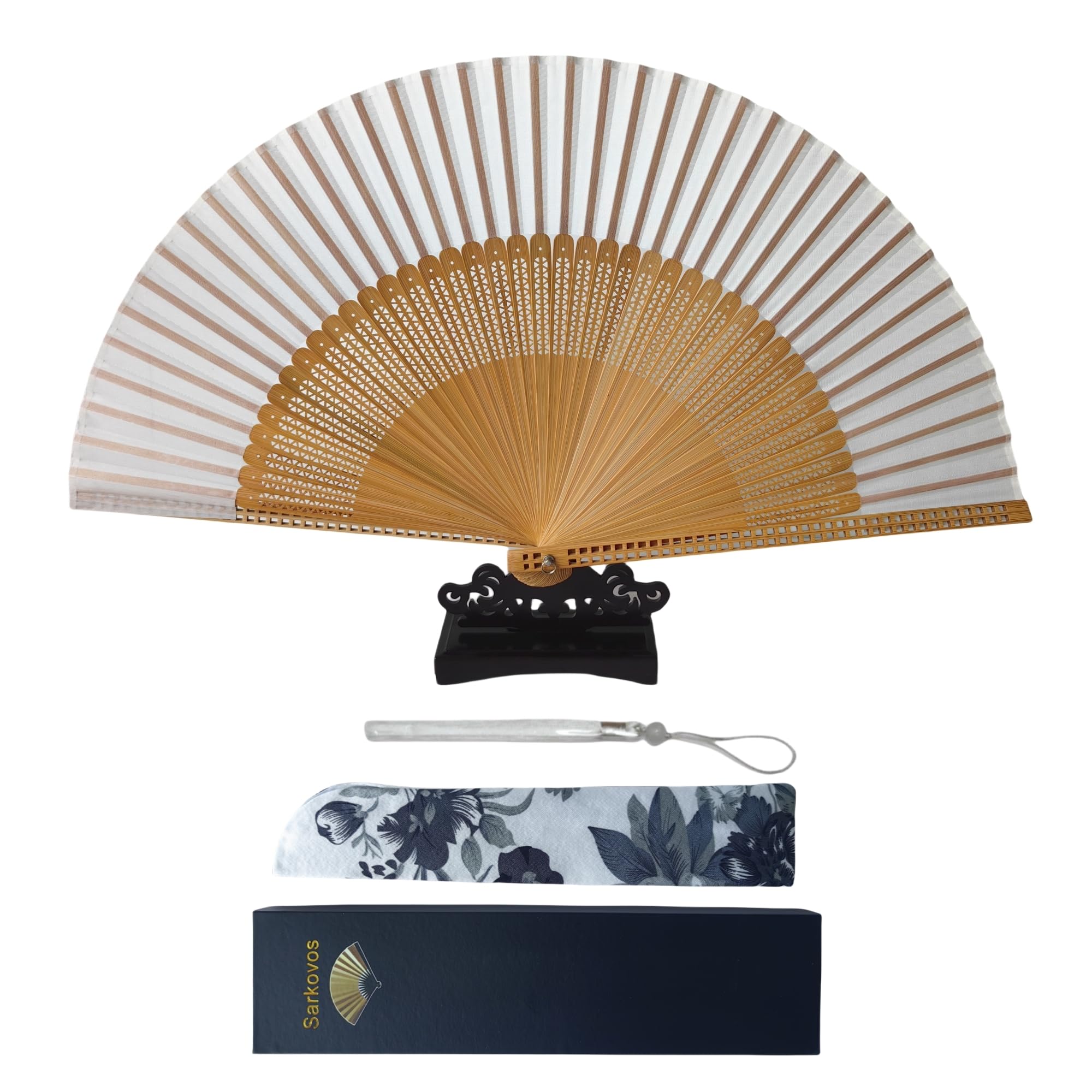 

Sarkovos and Bamboo Japanese Style Stylish and Bamboo Natural Beautiful Floral and Butterfly Japanese Elegant Comes with Fan Perfect for and Gifts