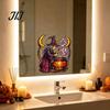 Seasonal Party Theme Decors Halloween Witch And Medicine Cauldron Window Sticker, Stained Glass Effect PVC Decal Durable Vinyl Clings for Doors