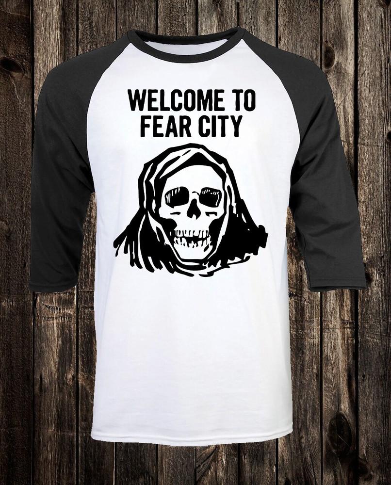 Ретро 100% Хлопок Футболка Панк Нью-Йорк Добро пожаловать в Город Страха Нью-Йорк 4XL