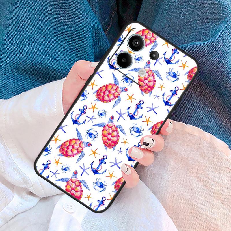 Cute Turtles Painted Cover For Xiaomi Redmi Note 14 Pro 13 12 11 9 10 9S 10S 11S 12S Redmi 10C 12C 13C 14C Case
