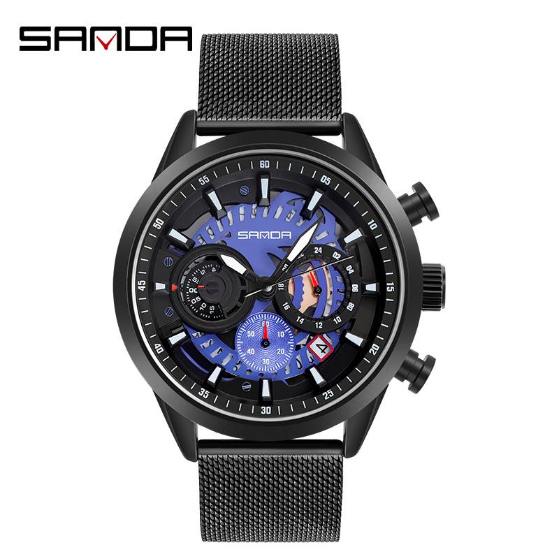 Sanda Men’s Six-Hand Waterproof Casual Business Watch - Korean Style Fashion Trend