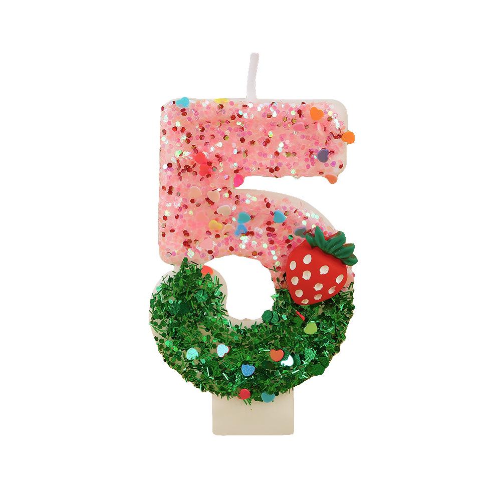 Strawberry-Shaped Birthday Cake Candles: Cute & Creative Number Decorations for Parties
