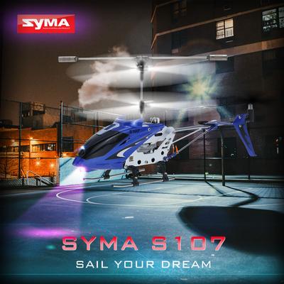 „Syma S107G“ nuotolinio valdymo pultas, integruotas „Gyro RC“ sraigtasparnis „Drone Blue ES“.