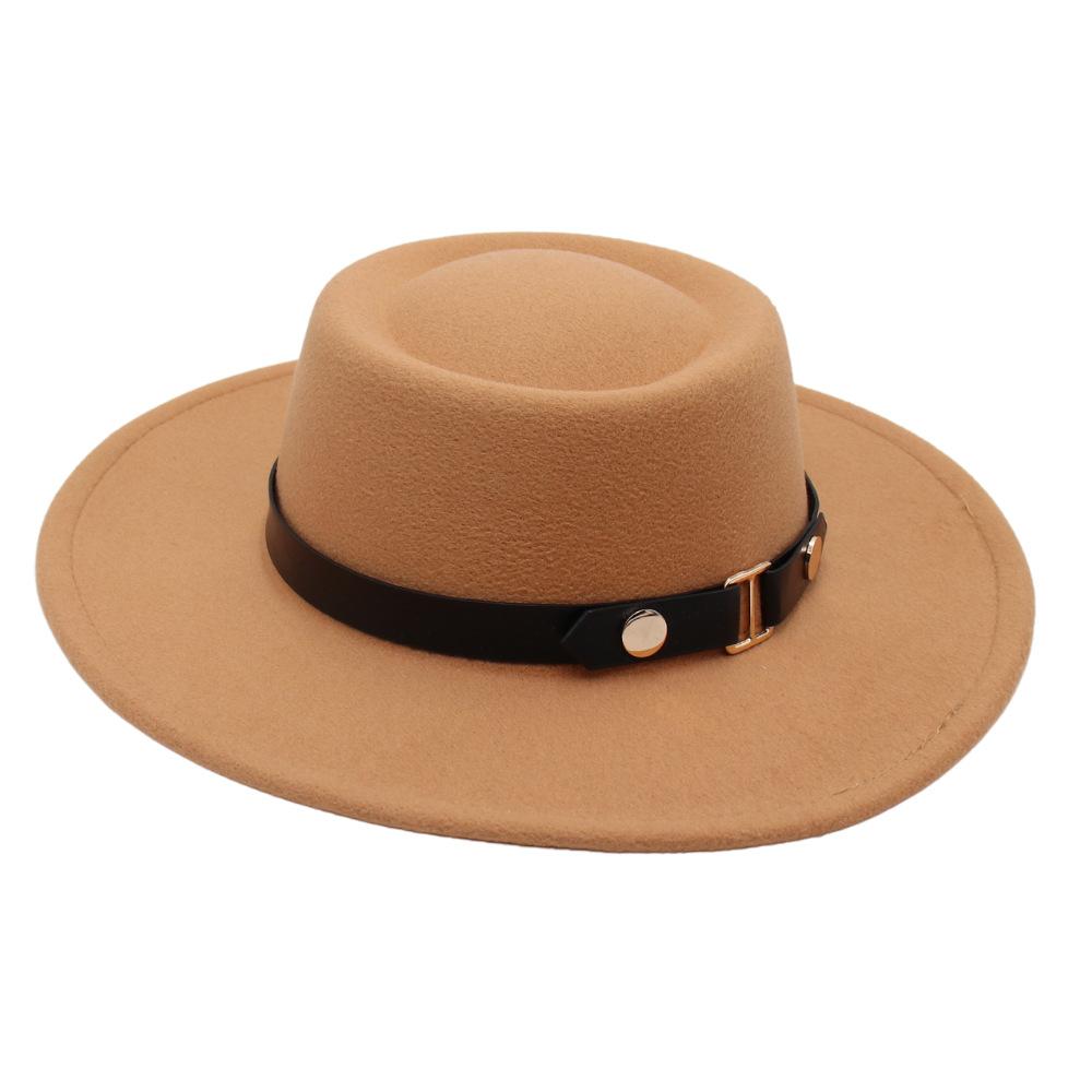 Ковбойская шляпа в западном стиле Ветрозащитная веревка Джазовая шляпа Замшевая Винтажная Цилиндр Фетровая шляпа Шерстяная шляпа Мужская и женская One size (concave/convex top)