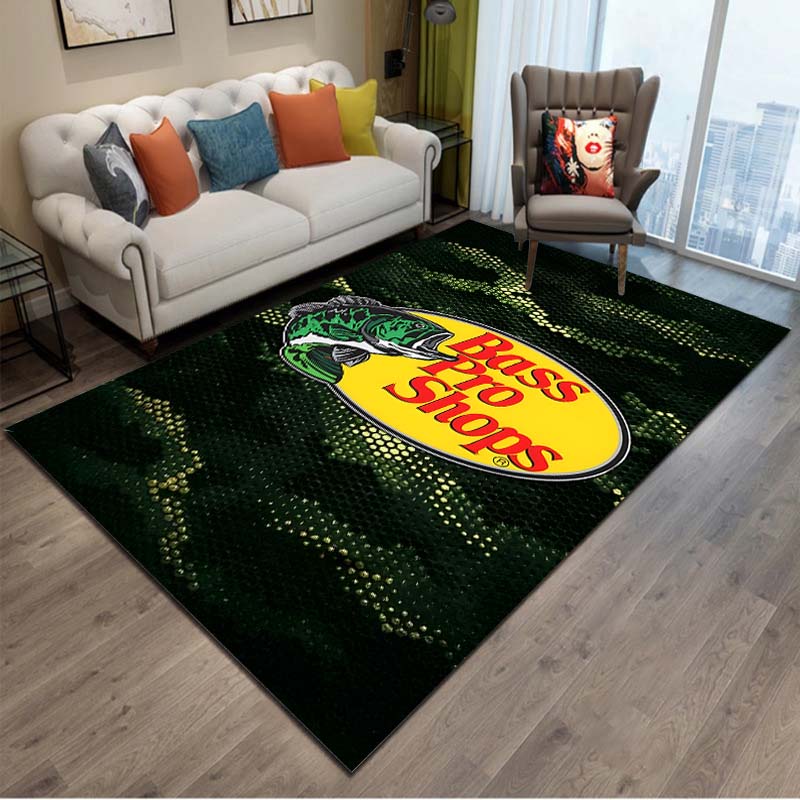 15 Sizes Fishing Brand Bass-Pro-shops Floor Rug Carpet for Living Room Bedroom Bedside Bathroom Floor Mat Area Rug  Outdoor Rug