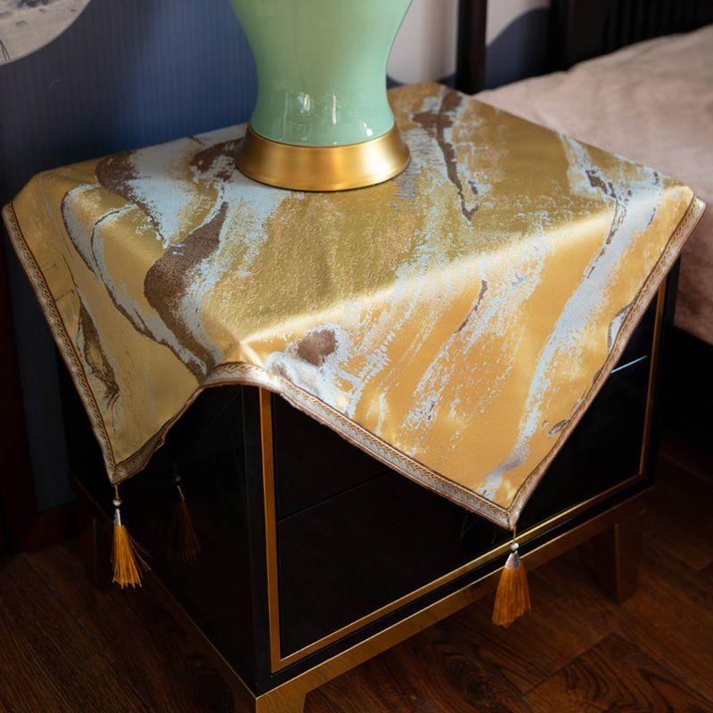 

Light Luxury New Chinese Cotton Linen Solid Color Bedside Table Cloth Gold 60 * 60cm