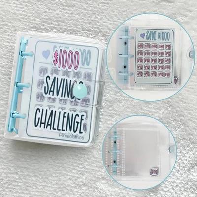 Kreativer 1.000-Dollar-Spar-Challenge-Ordner mit Umschlag, strapazierfähiges, glänzendes PVC, Weihnachtsgeschenk, Geldspar-Challenge