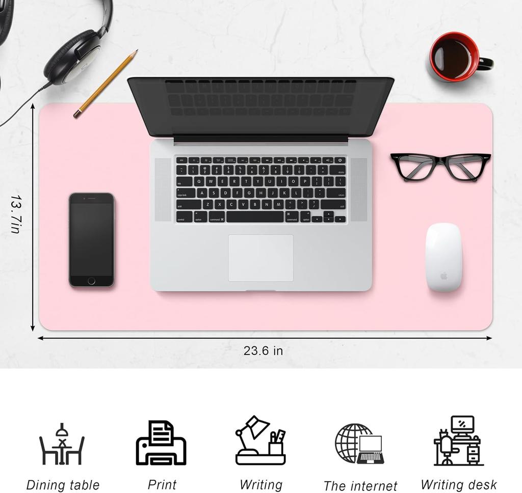 Desk Pad Protector, Non-Slip PU Leather Large Mouse Pad, Easy Clean, Writing Pad for /Home/Decor/School Desk Mat