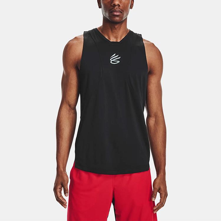 Under Armour Curry Performance Basketball Training Breathable Quick-Dry Sports Casual Hurdle Vest Men Vests Black 1362587-001