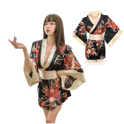 Yukata Sexy Large Size Cosplay Costume Outfit Oiran Oiran Kimono Erotic Floral Pattern Japanese Pattern Yukata Mini Extreme Erotic Halloween XJ