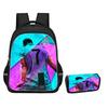 Mochila de Estrellas Deportivas Alrededor Mochila Escolar para Hombres y Mujeres Estuche de Lápices Casual con Solapa