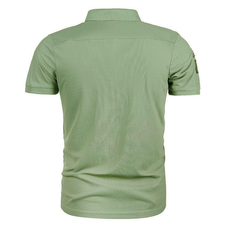 European and American Style Men's Summer Top Short Sleeve Polo Shirt Large Size Casual Turn Down Collar T-Shirt