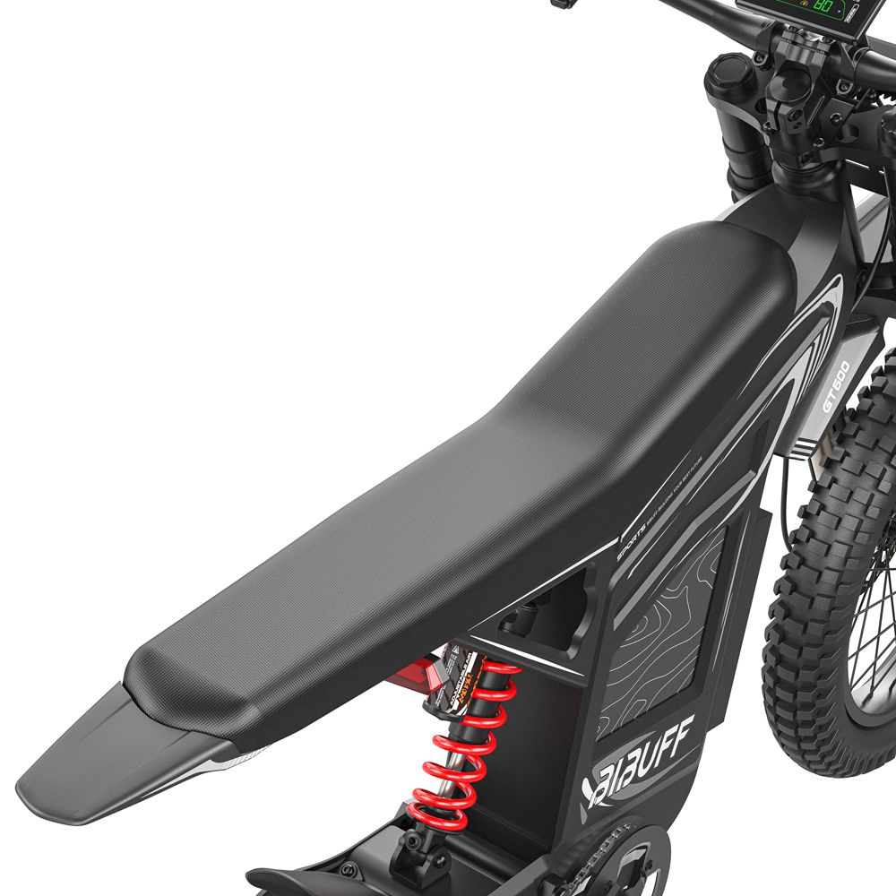 Bibuff GT600 Elektrisches Offroad-Fahrrad 7500W Spitzenmotor 19" Reifen Elektrisches Mountainbike 72V 30Ah Hydraulische Bremsen Höchstgeschwindigkeit 80 km/h Grau