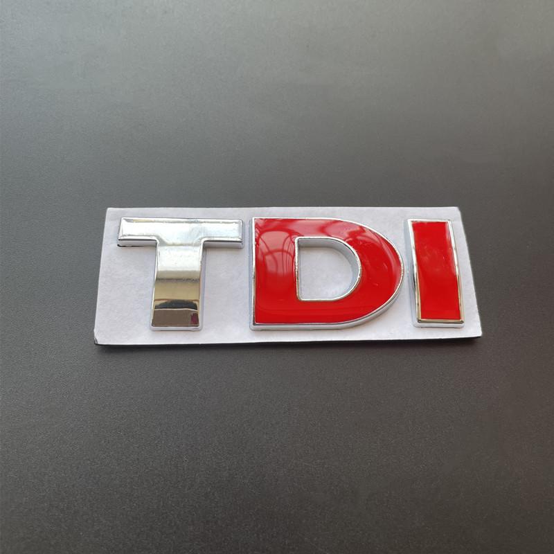 YKPSC1 3D Metal Logo TDI Emblem Car Front Grill Badge Rear Trunk Sticker For VW Golf 4 6 7 MK6 Polo Jetta Passat Accessories