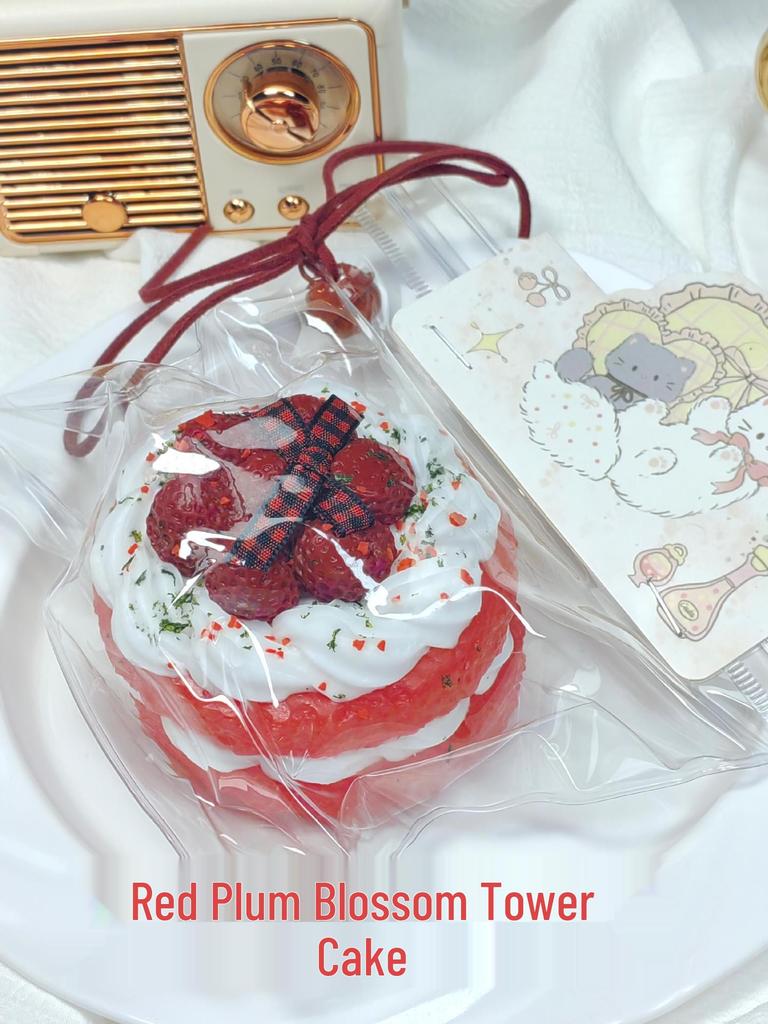 Raspberry Tart Cake Silicone Stress Relief Toy - Clay Feel Simulation Food Toy