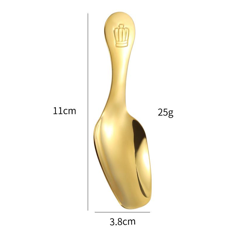 

Чайная ложка из нержавеющей стали 304 с короткой ручкой, ложка для мороженого, десерта, меда, салата, кофе, лопатка, кухонная посуда золотистый