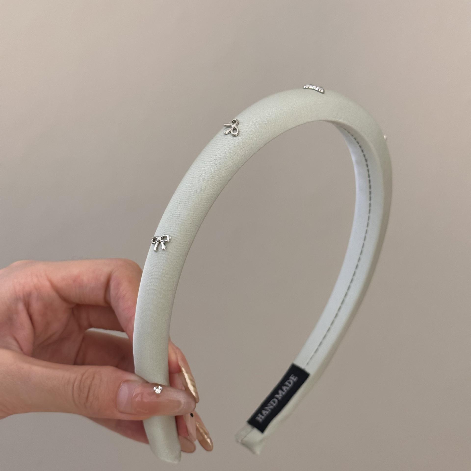 

Новая корейская повязка на голову с бантом феи, элегантная повязка для умывания, аксессуары для волос, однотонные резинки для волос для женщин зелёный