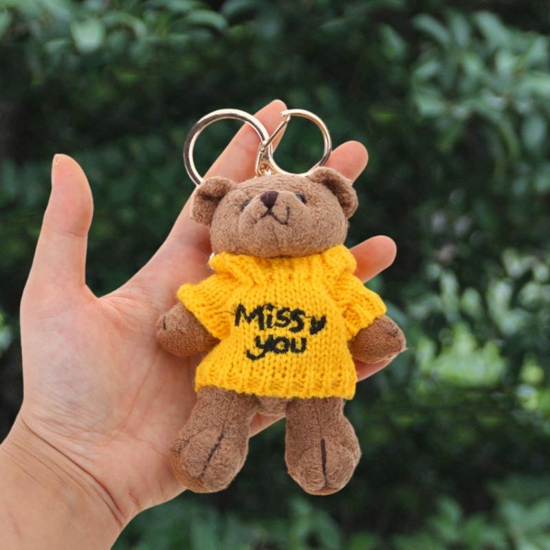 Letter Sweater Bear Backpack Pendant Keychain Birthday Gifts for Boys Girls